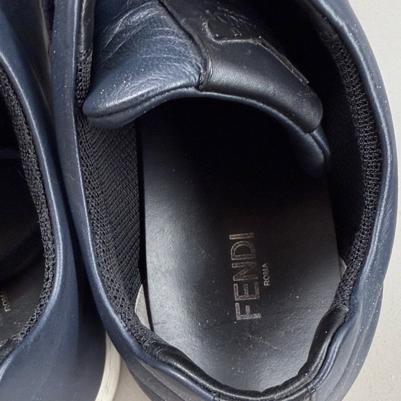 Fendi Men's Dark Blue Leather Sneakers - Picture 3 of 4